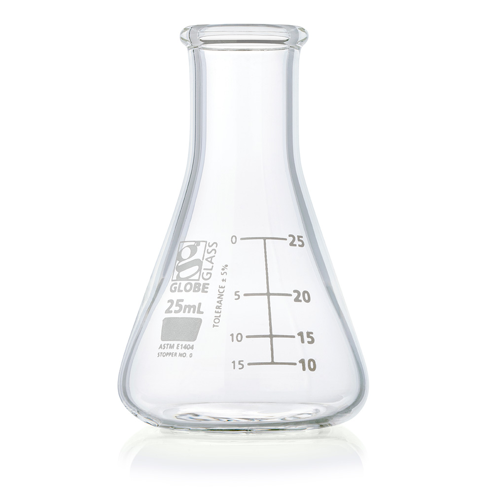 25mL Erlenmeyer Flask, Globe Glass